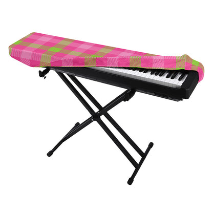 Green And Pink Buffalo Plaid Print Piano Keyboard Cover