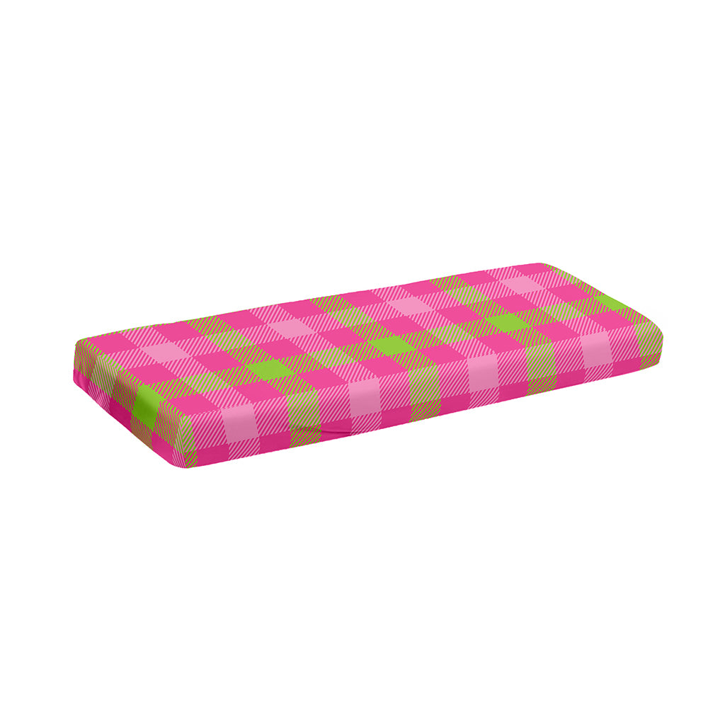 Green And Pink Buffalo Plaid Print Piano Keyboard Cover