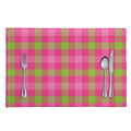 Green And Pink Buffalo Plaid Print Placemat