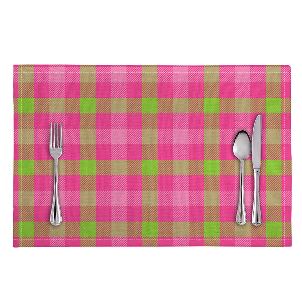 Green And Pink Buffalo Plaid Print Placemat