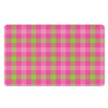 Green And Pink Buffalo Plaid Print Polyester Doormat