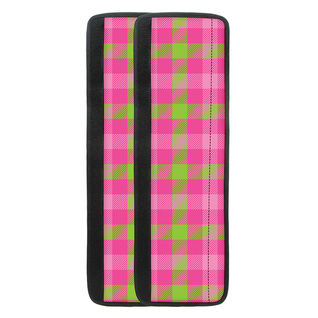 Green And Pink Buffalo Plaid Print Refrigerator Handle Covers