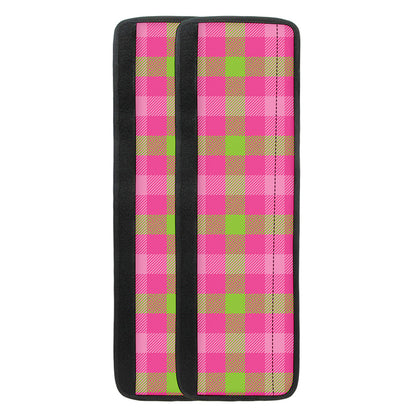 Green And Pink Buffalo Plaid Print Refrigerator Handle Covers