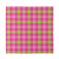 Green And Pink Buffalo Plaid Print Silk Bandana
