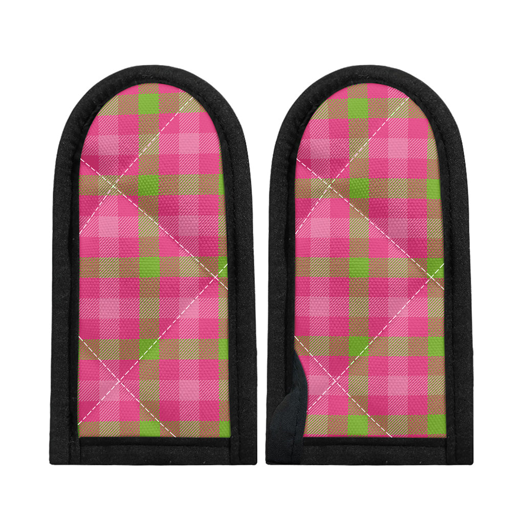 Green And Pink Buffalo Plaid Print Skillet Handle Cover