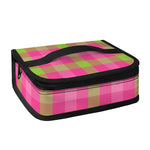 Green And Pink Buffalo Plaid Print Small Lunch Bag