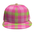 Green And Pink Buffalo Plaid Print Snapback Cap