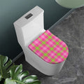 Green And Pink Buffalo Plaid Print Toilet Lid Cover