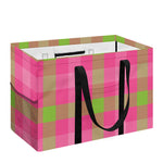 Green And Pink Buffalo Plaid Print Utility Tote Bag
