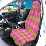 Green And Pink Buffalo Plaid Print Waterproof Car Seat Cover
