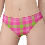 Green And Pink Buffalo Plaid Print Women's Panties