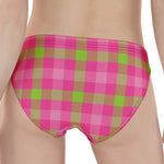 Green And Pink Buffalo Plaid Print Women's Panties