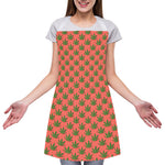 Green And Pink Cannabis Leaf Print Adjustable Apron