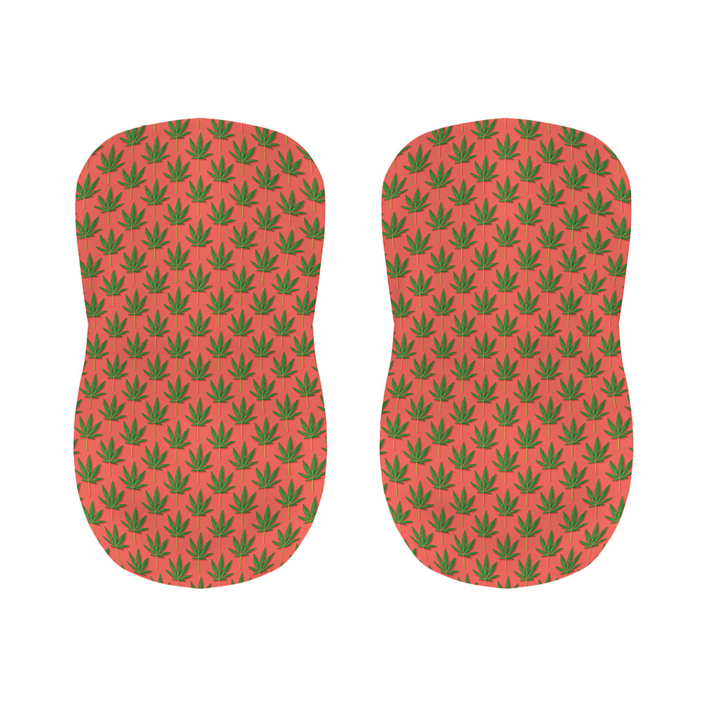 Green And Pink Cannabis Leaf Print Bar Stool Covers