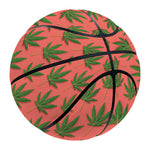 Green And Pink Cannabis Leaf Print Basketball