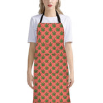 Green And Pink Cannabis Leaf Print Bib Apron With Pocket