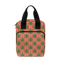 Green And Pink Cannabis Leaf Print Bible Tote Bag