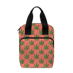 Green And Pink Cannabis Leaf Print Bible Tote Bag