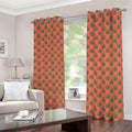 Green And Pink Cannabis Leaf Print Dimout Grommet Curtains