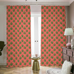 Green And Pink Cannabis Leaf Print Blackout Pencil Pleat Curtains