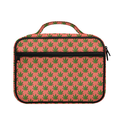 Green And Pink Cannabis Leaf Print Briefcase Bible Bag