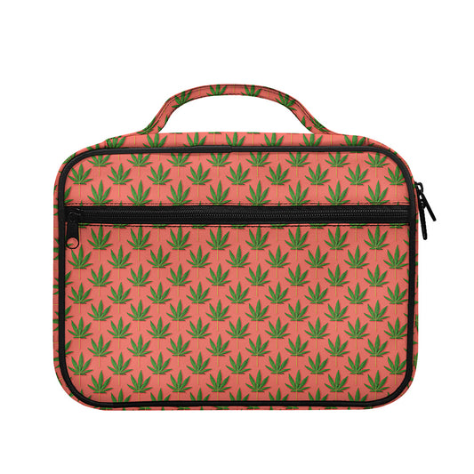 Green And Pink Cannabis Leaf Print Briefcase Bible Bag