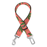 Green And Pink Cannabis Leaf Print Dog Seat Belt