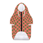 Green And Pink Cannabis Leaf Print Dog Zip Up Hoodie