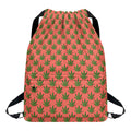 Green And Pink Cannabis Leaf Print Drawstring Backpack