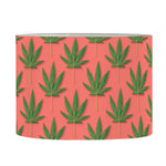 Green And Pink Cannabis Leaf Print Drum Lamp Shade
