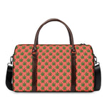 Green And Pink Cannabis Leaf Print Duffle Bag