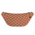 Green And Pink Cannabis Leaf Print Fanny Pack