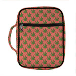 Green And Pink Cannabis Leaf Print Front Pocket Bible Bag