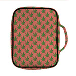 Green And Pink Cannabis Leaf Print Front Pocket Bible Bag
