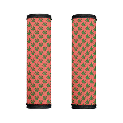 Green And Pink Cannabis Leaf Print Handle Covers