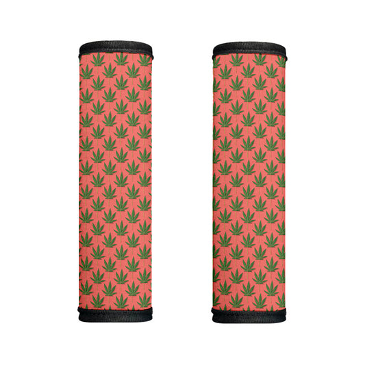 Green And Pink Cannabis Leaf Print Handle Covers