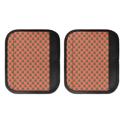 Green And Pink Cannabis Leaf Print Handle Covers