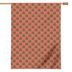 Green And Pink Cannabis Leaf Print House Flag