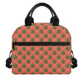 Green And Pink Cannabis Leaf Print Insulated Lunch Bag