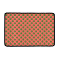 Green And Pink Cannabis Leaf Print Kitchen Mat