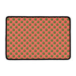 Green And Pink Cannabis Leaf Print Kitchen Mat