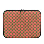 Green And Pink Cannabis Leaf Print Laptop Sleeve