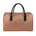 Green And Pink Cannabis Leaf Print Leather Duffel Bag