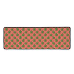 Green And Pink Cannabis Leaf Print Long Kitchen Mat