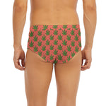 Green And Pink Cannabis Leaf Print Men's Briefs