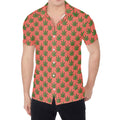 Green And Pink Cannabis Leaf Print Men's Shirt