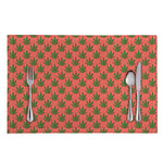 Green And Pink Cannabis Leaf Print Placemat