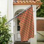 Green And Pink Cannabis Leaf Print Polyester Flag