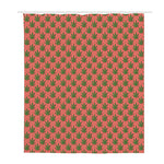 Green And Pink Cannabis Leaf Print Polyester Shower Curtain