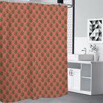 Green And Pink Cannabis Leaf Print Premium Shower Curtain